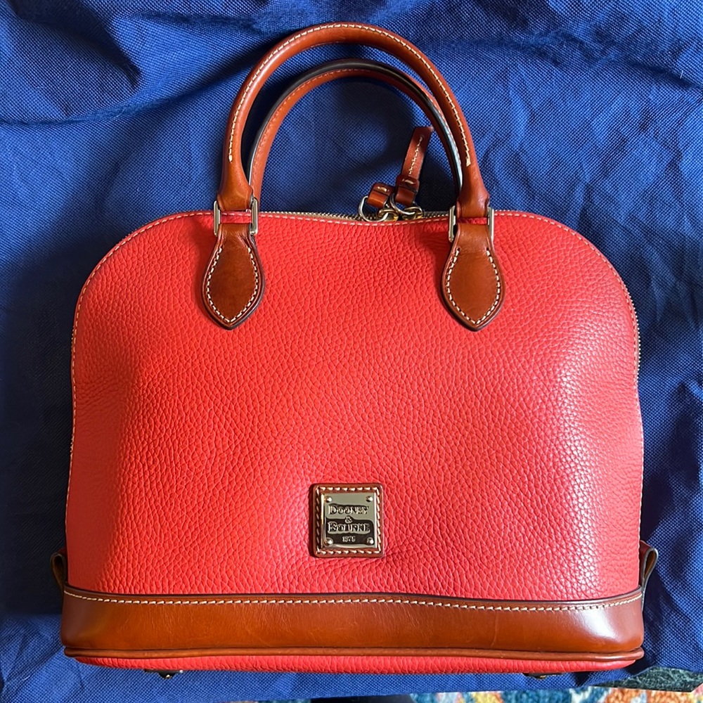 Dooney & Bourke geranium pebbled leather zip zip satchel